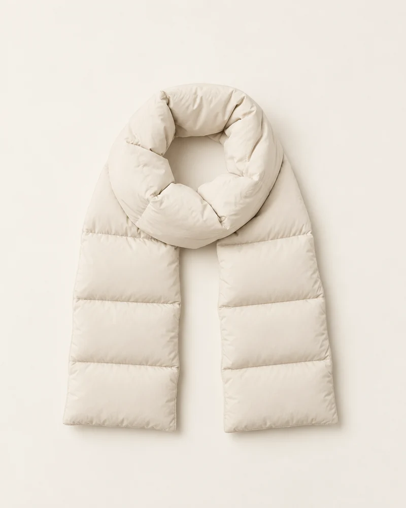 Cloud Quilted Scarf, Ivory, front view