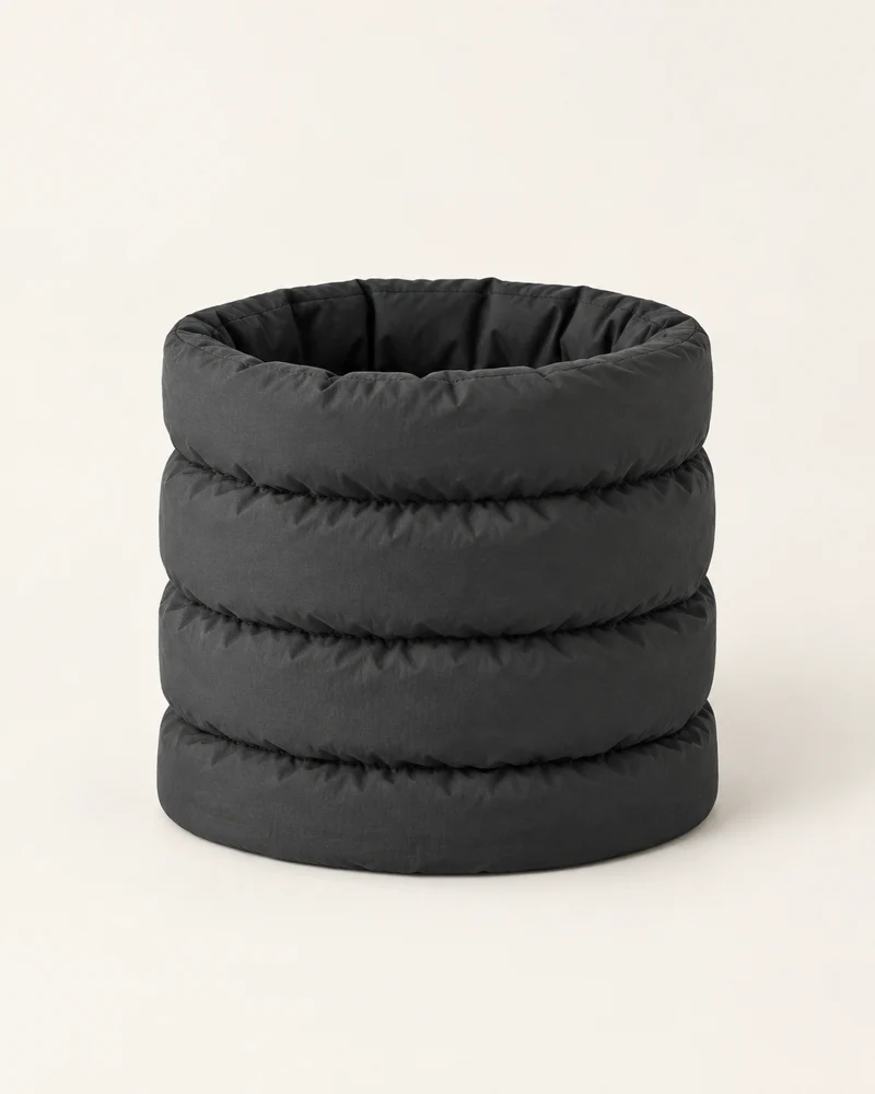 Dusk Down Neck Warmer, Charcoal, front view