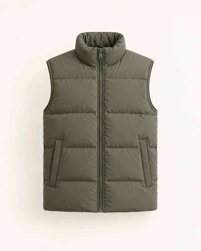 Moss Zip Vest, Moss, front view