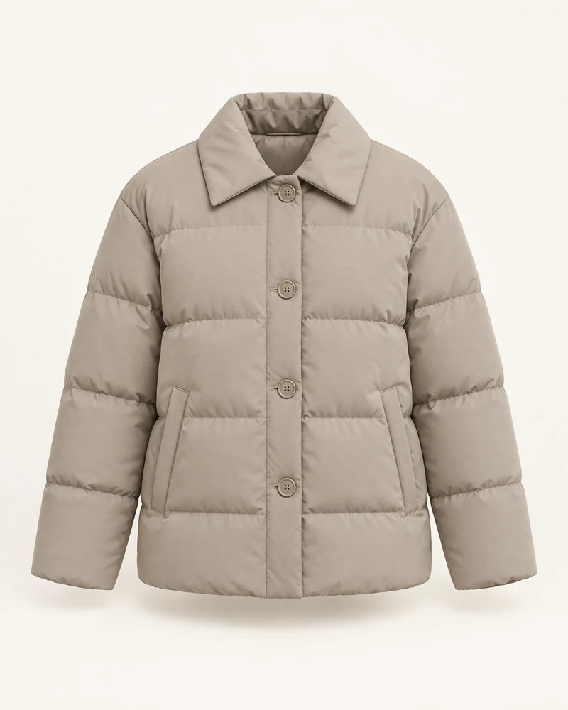 Pebble Collar Jacket, Pebble, front view