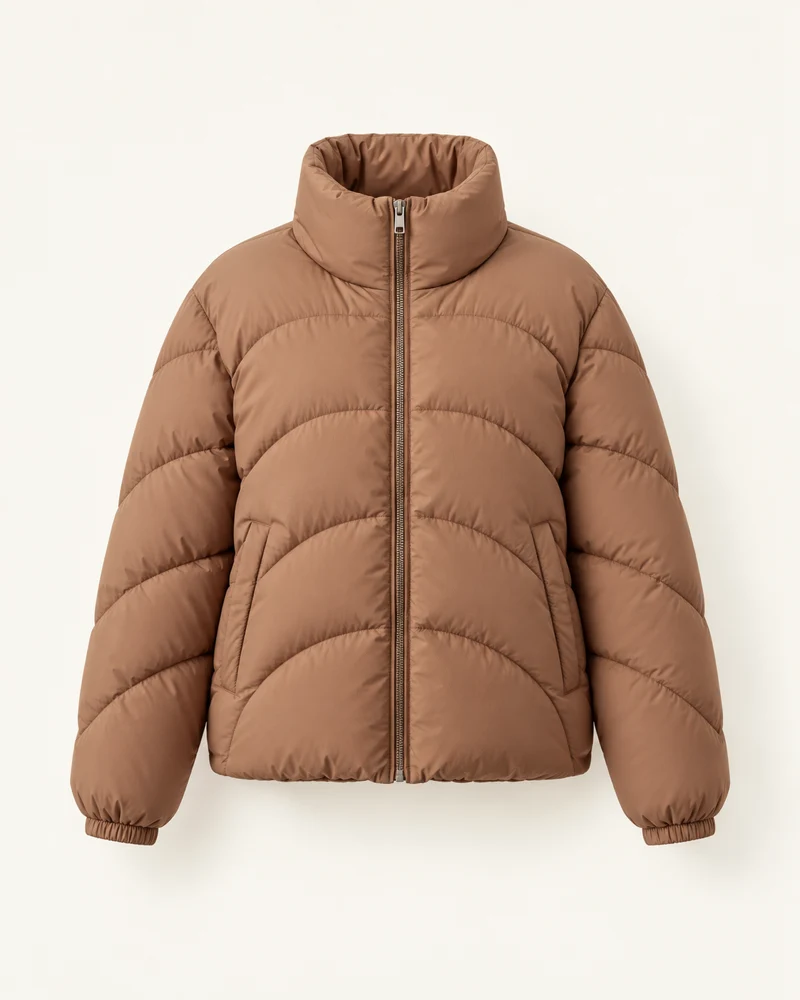 Hearth Curve Puffer, Clay, front view