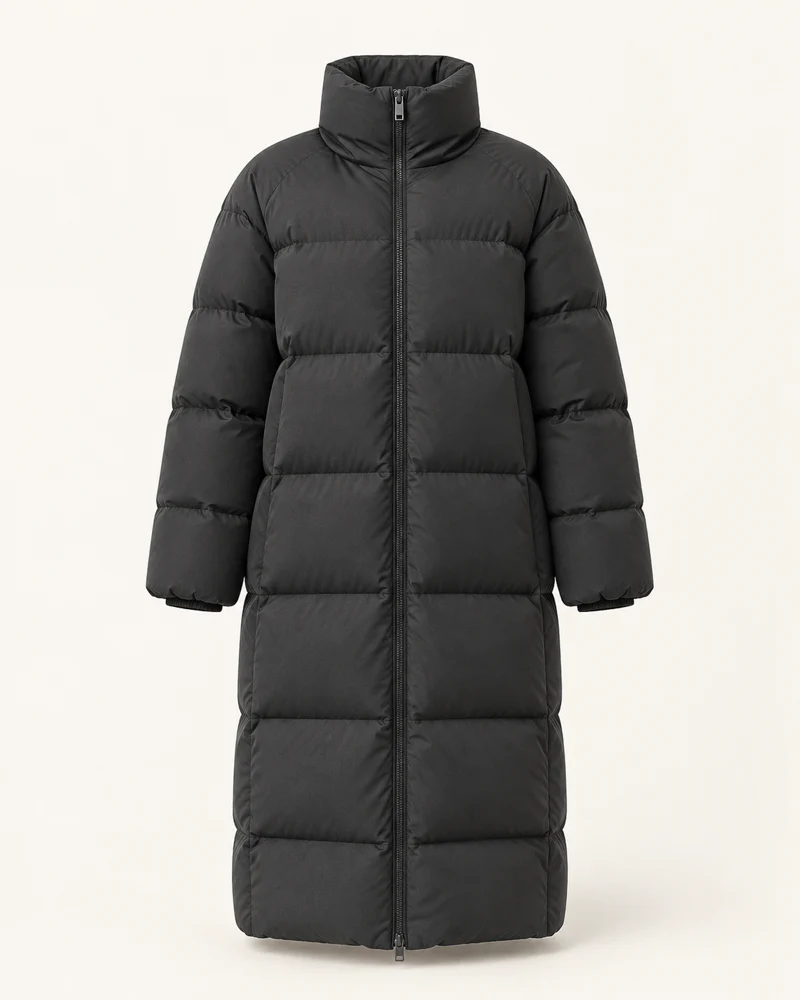 Polarline Quilted Coat, Charcoal, front view